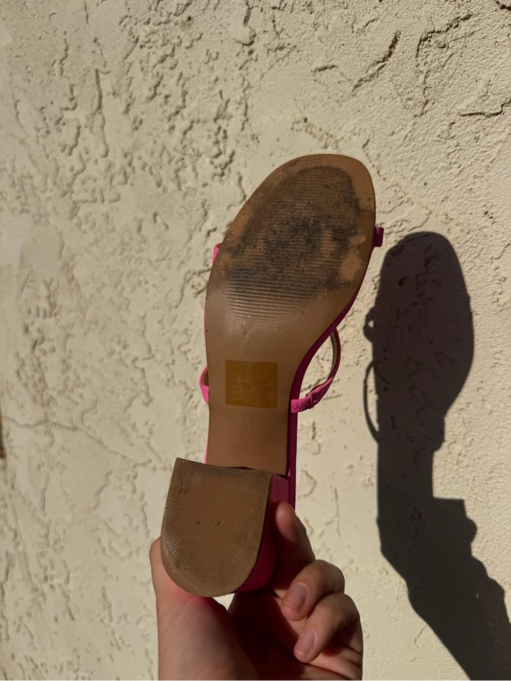 Steve Madden Hot Pink Double-Strap Block Heel Sandals